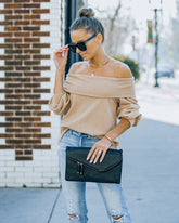 Ashby Off The Shoulder Knit Top - Maple - FINAL SALE InsStreet