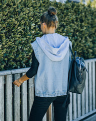 Romee Pocketed Hooded Denim Vest Ins Street
