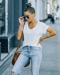 Nile Cotton Modal Scoop Tee - Off White Ins Street