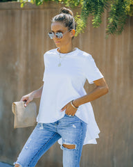 Mallory High Low Peplum Tee - White Ins Street