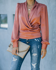 Exceptional Drape Blouse - Rust Ins Street