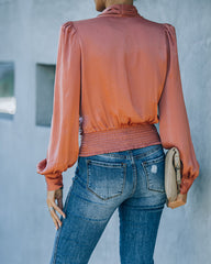 Exceptional Drape Blouse - Rust Ins Street
