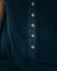 Breezy Pocketed Button Down Knit Top - Black - FINAL SALE Ins Street