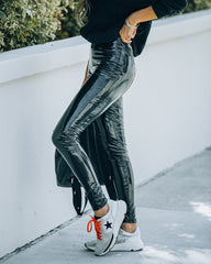 Glossy Faux Leather Legging Ins Street
