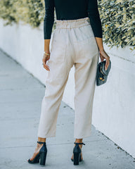 Mason Pocketed Corduroy Paper Bag Pants - Ivory Ins Street