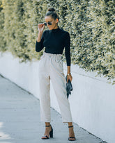 Mason Pocketed Corduroy Paper Bag Pants - Ivory Ins Street