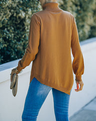 Skyscraper Asymmetrical Turtleneck Sweater - Camel - FINAL SALE Ins Street