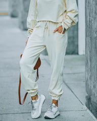 Blanca Cotton Pocketed Joggers - Cream - FINAL SALE InsStreet