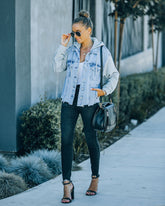 Wells Pocketed Hooded Knit Denim Jacket Ins Street