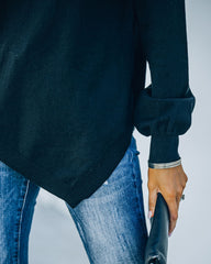 Skyscraper Asymmetrical Turtleneck Sweater - Black - FINAL SALE Ins Street