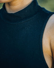 Nyra Sleeveless Mock Neck Knit Top - Black Ins Street