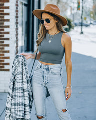 Kiki Knit Crop Top - Charcoal Ins Street
