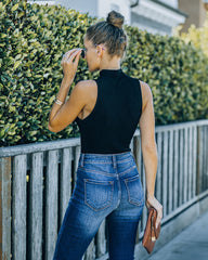 Nyra Sleeveless Mock Neck Knit Top - Black Ins Street