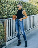 Nyra Sleeveless Mock Neck Knit Top - Black Ins Street