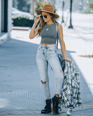 Kiki Knit Crop Top - Charcoal Ins Street