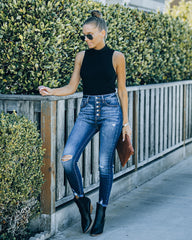 Nyra Sleeveless Mock Neck Knit Top - Black Ins Street