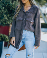 Ysabel French Terry Shacket - Chocolate Ins Street