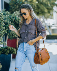 Ysabel French Terry Shacket - Chocolate Ins Street