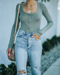 Maxton Thermal Henley Bodysuit - Olive Ins Street