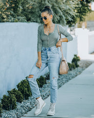 Maxton Thermal Henley Bodysuit - Olive Ins Street