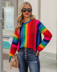 Fill With Colors Striped Knit Sweater Ins Street