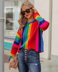 Fill With Colors Striped Knit Sweater Ins Street