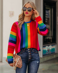 Fill With Colors Striped Knit Sweater Ins Street