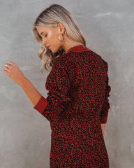 Gusto Crop Knit Leopard Sweater - Brick Ins Street