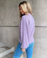 Russ Mock Neck Ribbed Sweater - Lavender Ins Street