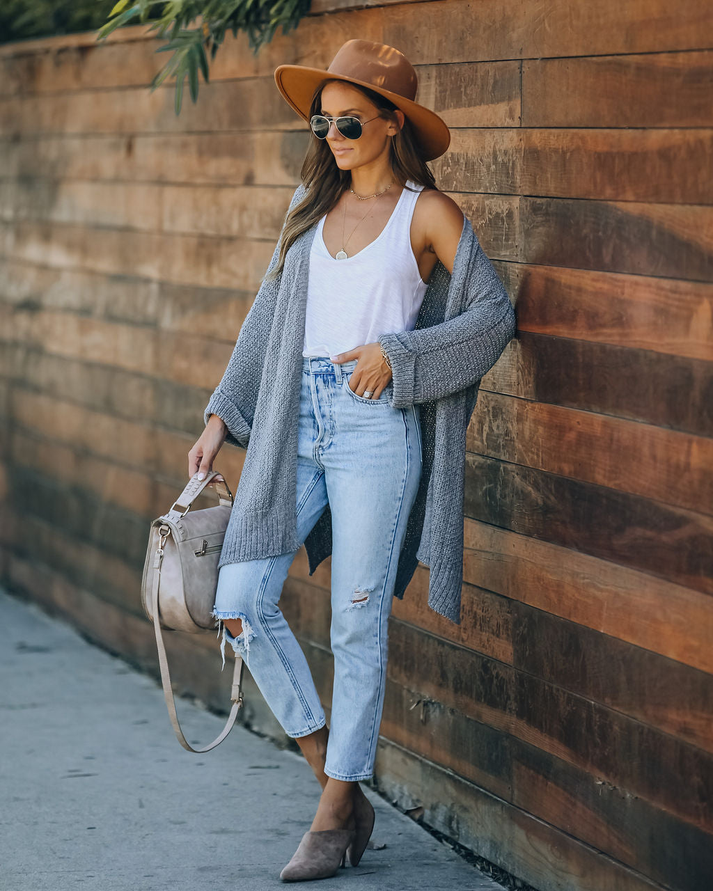Take It Easy Knit Cardigan - Grey Mint Ins Street