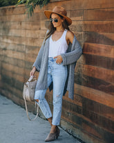 Take It Easy Knit Cardigan - Grey Mint Ins Street