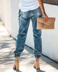 Say Yes To Distress Drawstring Pocketed Joggers Ins Street