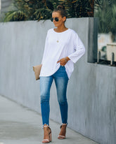 Logan 3/4 Sleeve Tee - White Ins Street