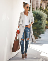 Fireside Pocketed Knit Cardigan - Heather Grey Ins Street