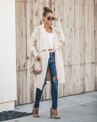 Fireside Pocketed Knit Cardigan - Oatmeal Ins Street