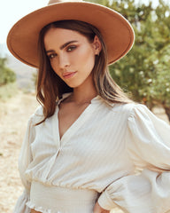 Jace Smocked Button Down Crop Blouse - FINAL SALE Ins Street