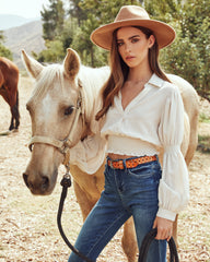 Jace Smocked Button Down Crop Blouse - FINAL SALE Ins Street