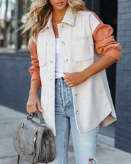Jaison Pocketed Colorblock Shacket - Taupe Rust - FINAL SALE Ins Street
