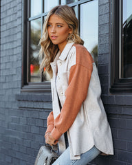 Jaison Pocketed Colorblock Shacket - Taupe Rust - FINAL SALE Ins Street