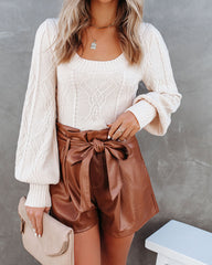 Julianna Cropped Cable Knit Sweater Top Ins Street