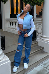 Keep It Straight Non Stretch Ripped Jeans - Medium Blue Wash Ins Street