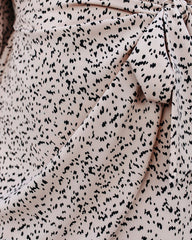 Keeper Printed Tie Dress - Beige Ins Street