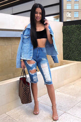 Lost At Sea Shorts - Dark Wash Ins Street