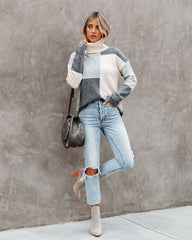Marcus Colorblock Turtleneck Sweater Ins Street