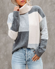 Marcus Colorblock Turtleneck Sweater Ins Street