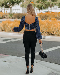 Milena Velvet Corset Crop Blouse Ins Street