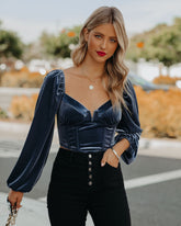 Milena Velvet Corset Crop Blouse Ins Street