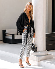 Milner Pocketed High Rise Gingham Pants Ins Street