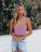 Misty Knit Crop Top - Mauve Ins Street