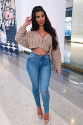 Need A Pick Me Up Ultra High Rise Jeans - Light Blue Wash Ins Street